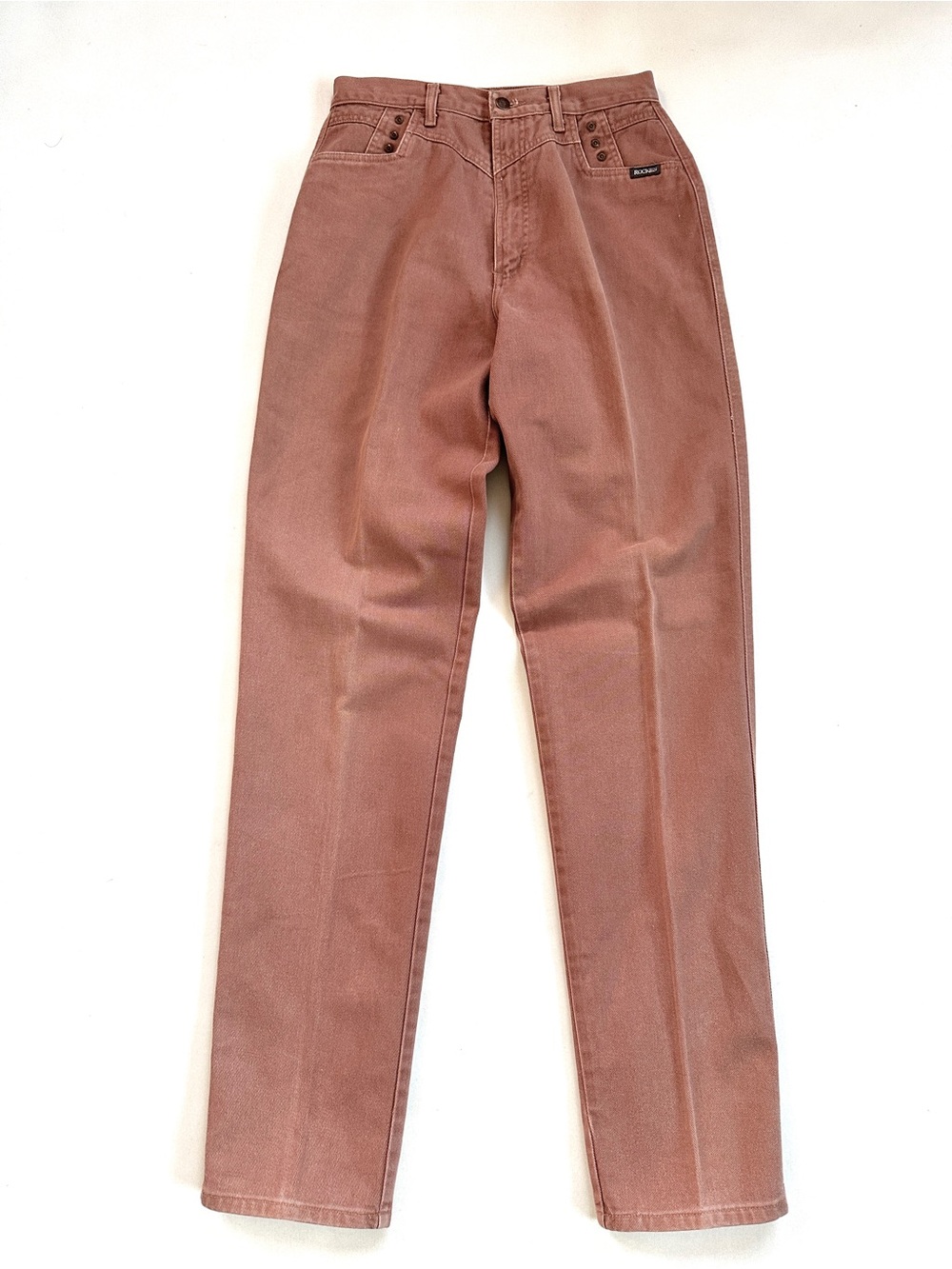 VTG ROCKIES ROCKY MOUNTAIN BAREBACK HIGH-RISE STRAIGHT LEG TAN JEANS Sz 32/13x36